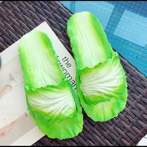 Lettuce Themed Slides Sandals Women’s 10 Men’s 9
